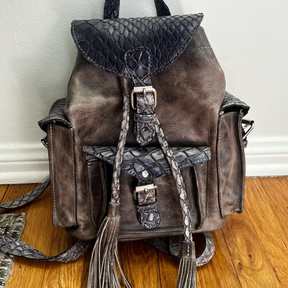 Freebird Brett mini backpack in Grey. SOLD